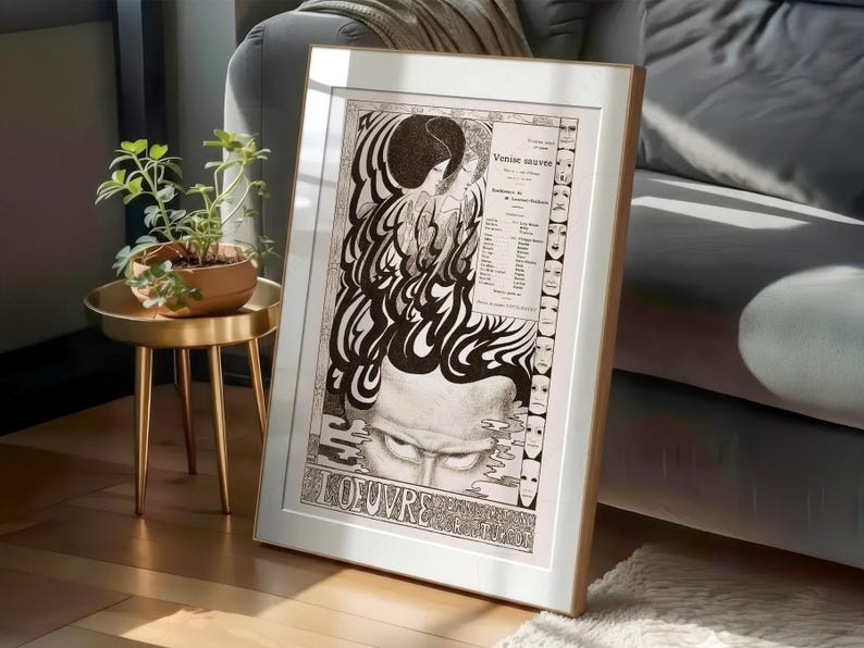 Jan Toorop Louvre Poster, Abstract Black White Art Print image 6