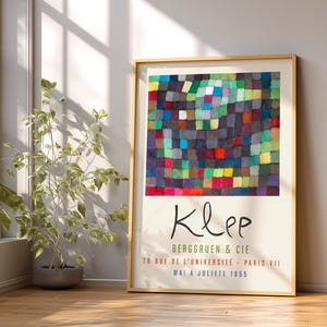 Lámina abstracta de bloques de color de Paul Klee, arte mural geométrico moderno, póster con estampado cuadrado colorido, decoración de arte de mediados de siglo 02 imagen 7