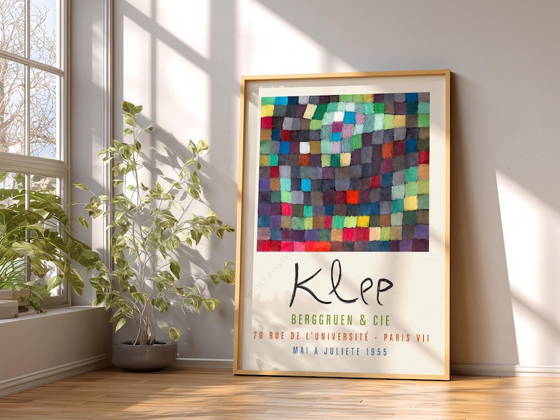Lámina abstracta de bloques de color de Paul Klee, arte mural geométrico moderno, póster con estampado cuadrado colorido, decoración de arte de mediados de siglo 02 imagen 7
