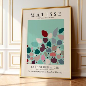 Henri Matisse Papiers Decoupes Exhibition Poster, Mint Green Minimalist Art 12 image 12