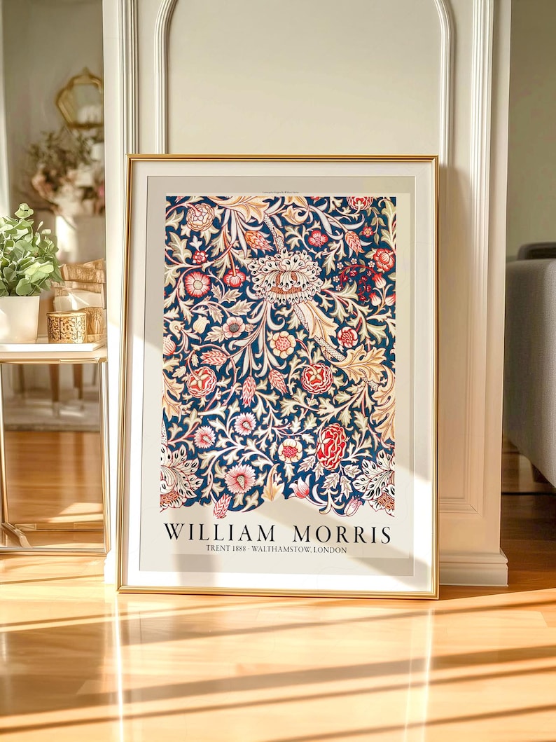William Morris Floral Wall Art, Vintage Botanical Print, Classic Decor 68 immagine 9