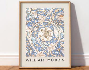 William Morris Acanthus Print, Cottagecore Botanical Art Nouveau 43B