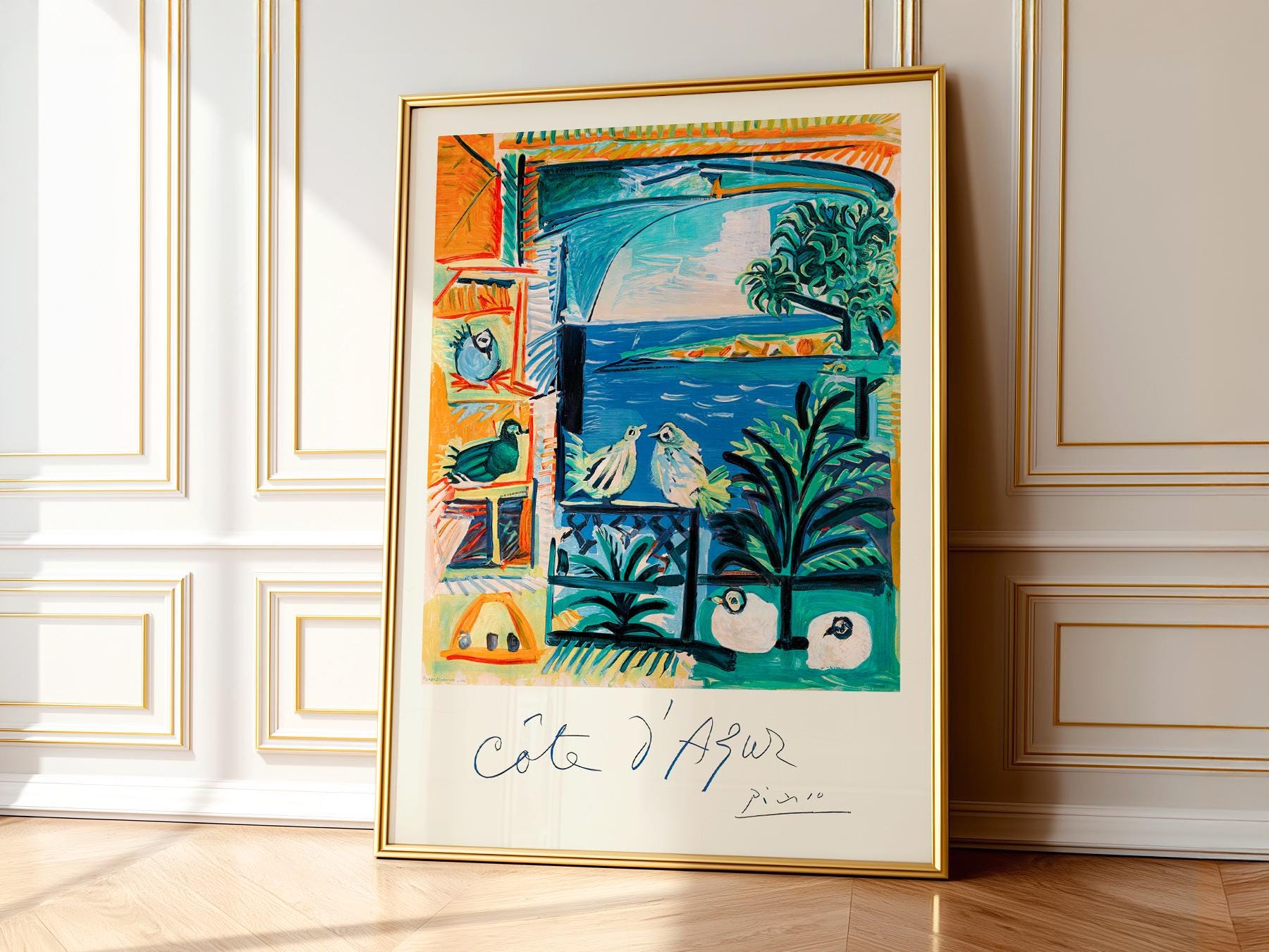 Picasso Print, Cote D'azur Seaside Art, Colorful Birds - Etsy