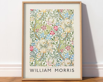 William Morris Floral Print, Vintage Cottagecore Wall Art 41B