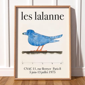 Les Lalanne, Exhibition Poster, Blue Bird Print, Vintage Poster, Room Decor, Gift Idea, Blue Bird Poster