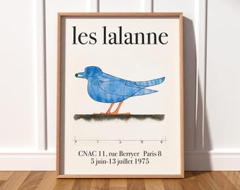 Les Lalanne, Exhibition Poster, Blue Bird Print, Vintage Poster, Room Decor, Gift Idea, Blue Bird Poster