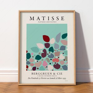 Henri Matisse Papiers Decoupes Exhibition Poster, Mint Green Minimalist Art 12 image 10