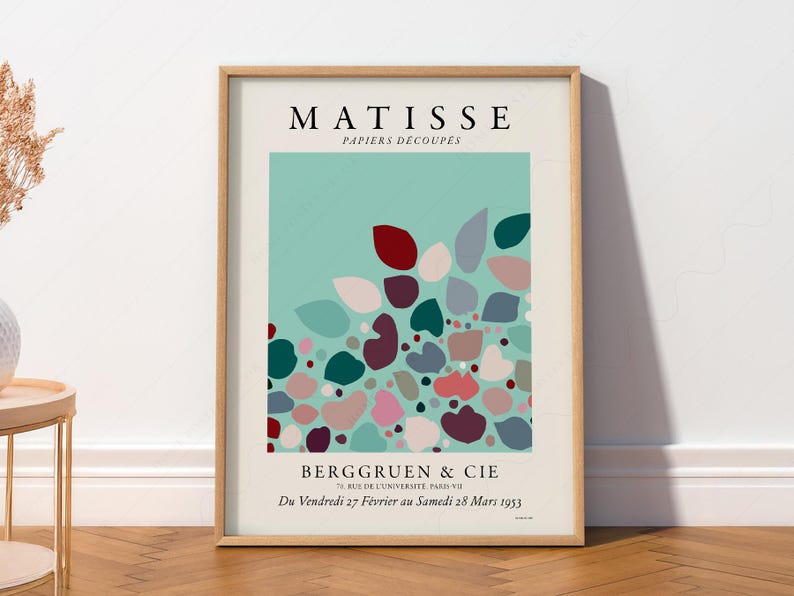 Henri Matisse Papiers Decoupes Exhibition Poster, Mint Green Minimalist Art 12 image 10