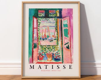 Henri Matisse The Open Window Art Print, Colorful Exhibition Poster 10
