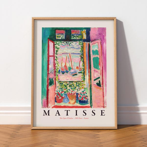Henri Matisse The Open Window Art Print, Colorful Exhibition Poster 10
