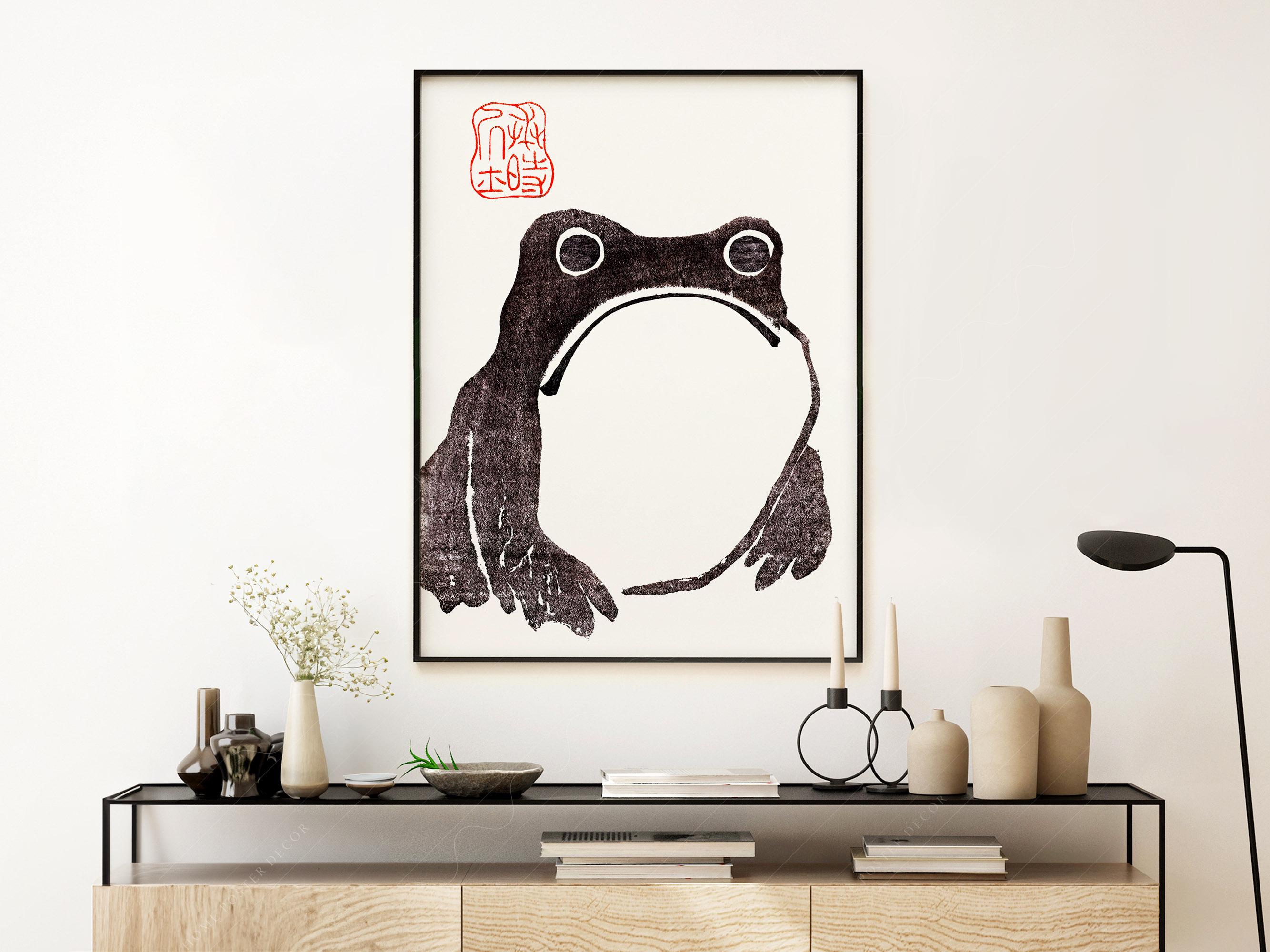 Matsumoto Hoji Frog Art Print, Vintage Japanese Woodblock, Meika