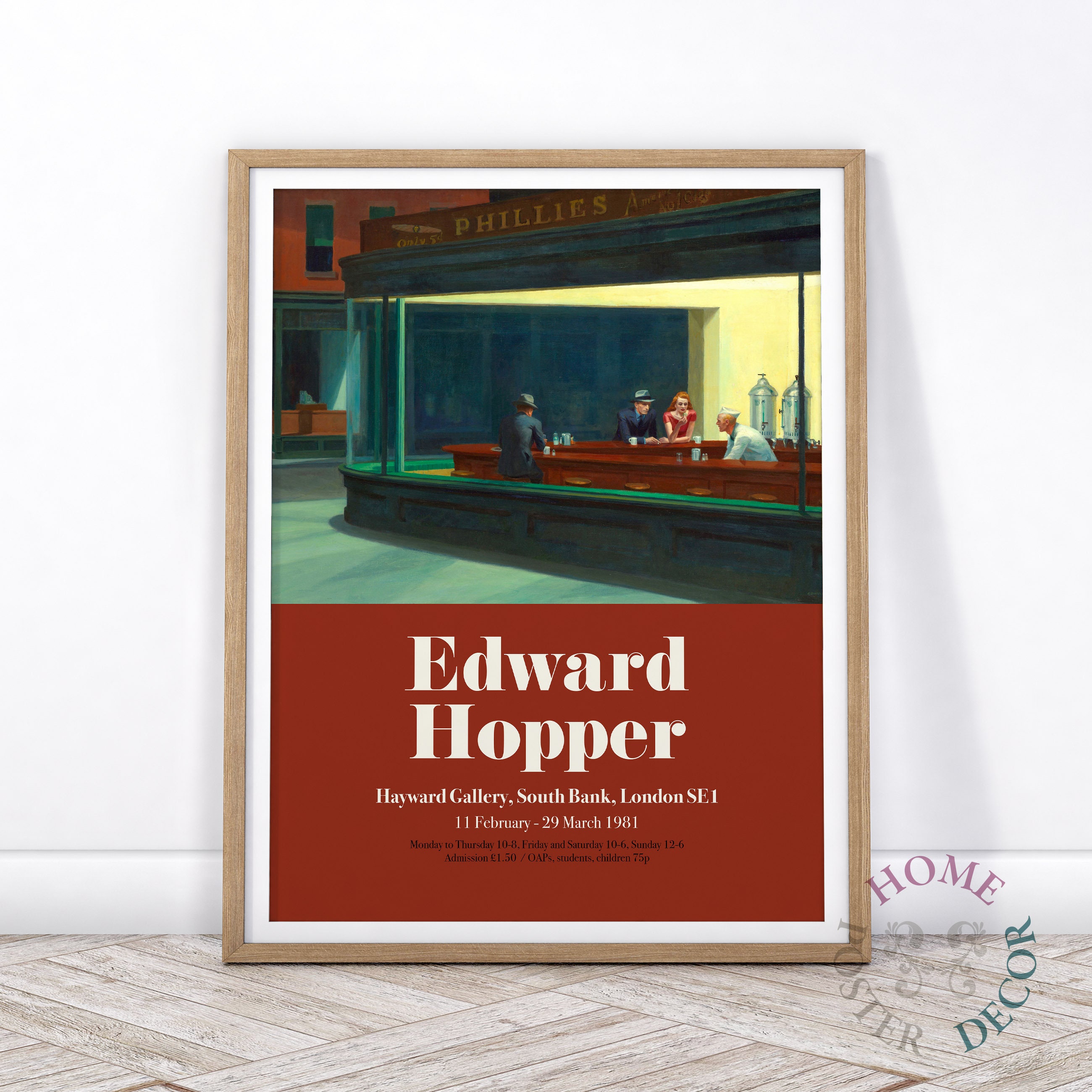 Edward Hopper Print Nighthawks Art Print Hopper Exhibition Etsy