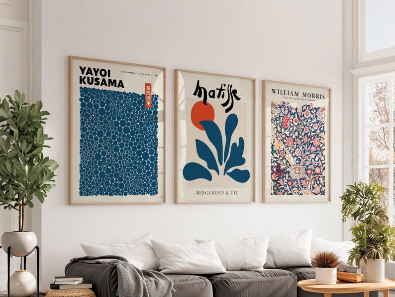 Matisse, Kusama, Morris Print Set | Blue Gallery Wall Art 23 image 7