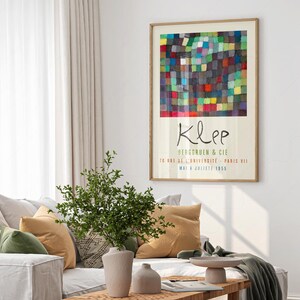 Lámina abstracta de bloques de color de Paul Klee, arte mural geométrico moderno, póster con estampado cuadrado colorido, decoración de arte de mediados de siglo 02 imagen 9