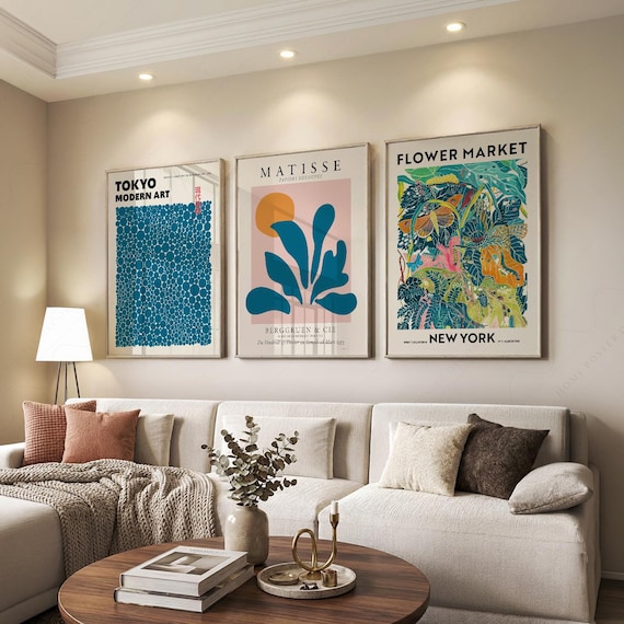 Modern Art Print Set, Henri Matisse, Modern Japanese Art, Flower