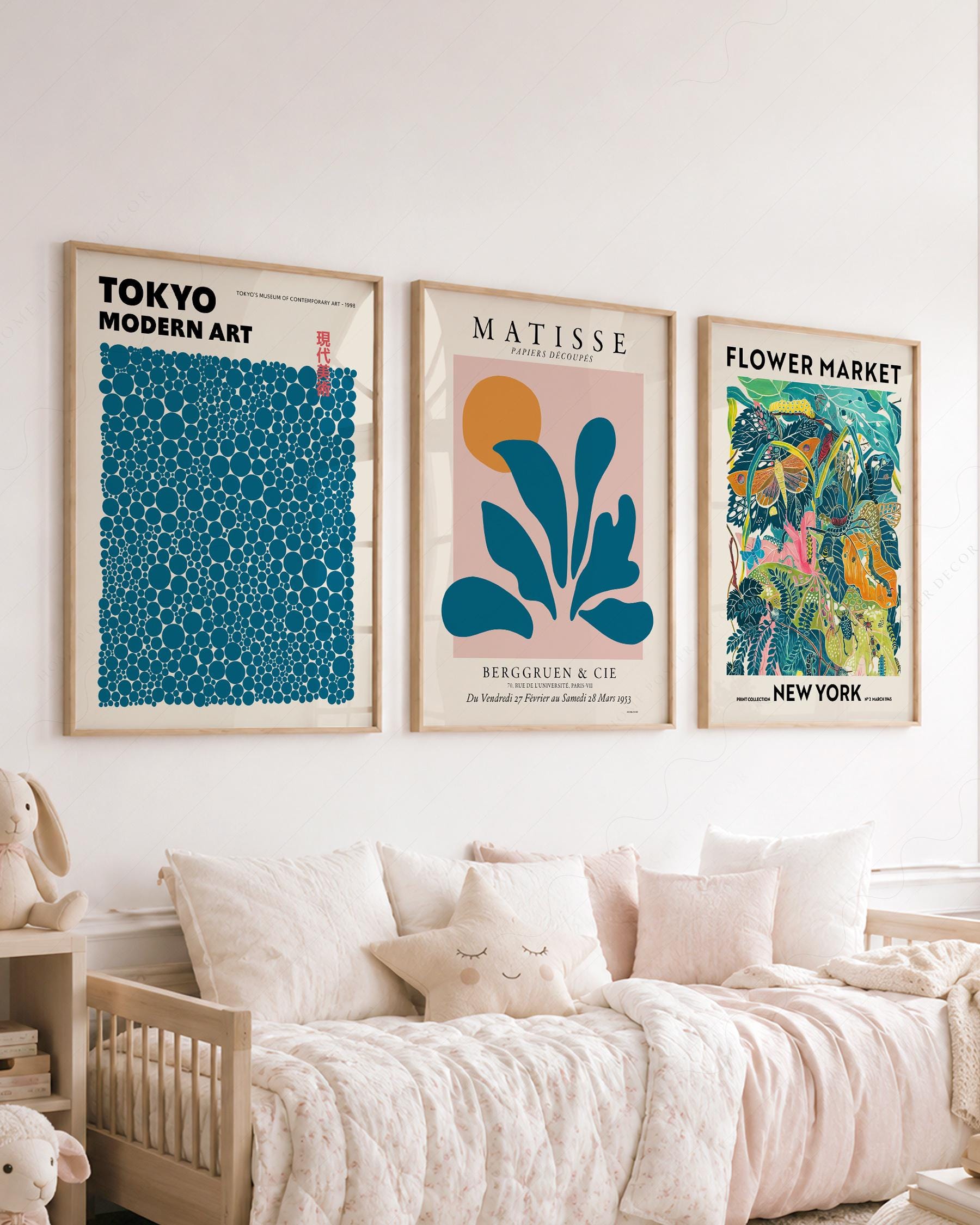 Modern Art Print Set, Henri Matisse, Modern Japanese Art, Flower