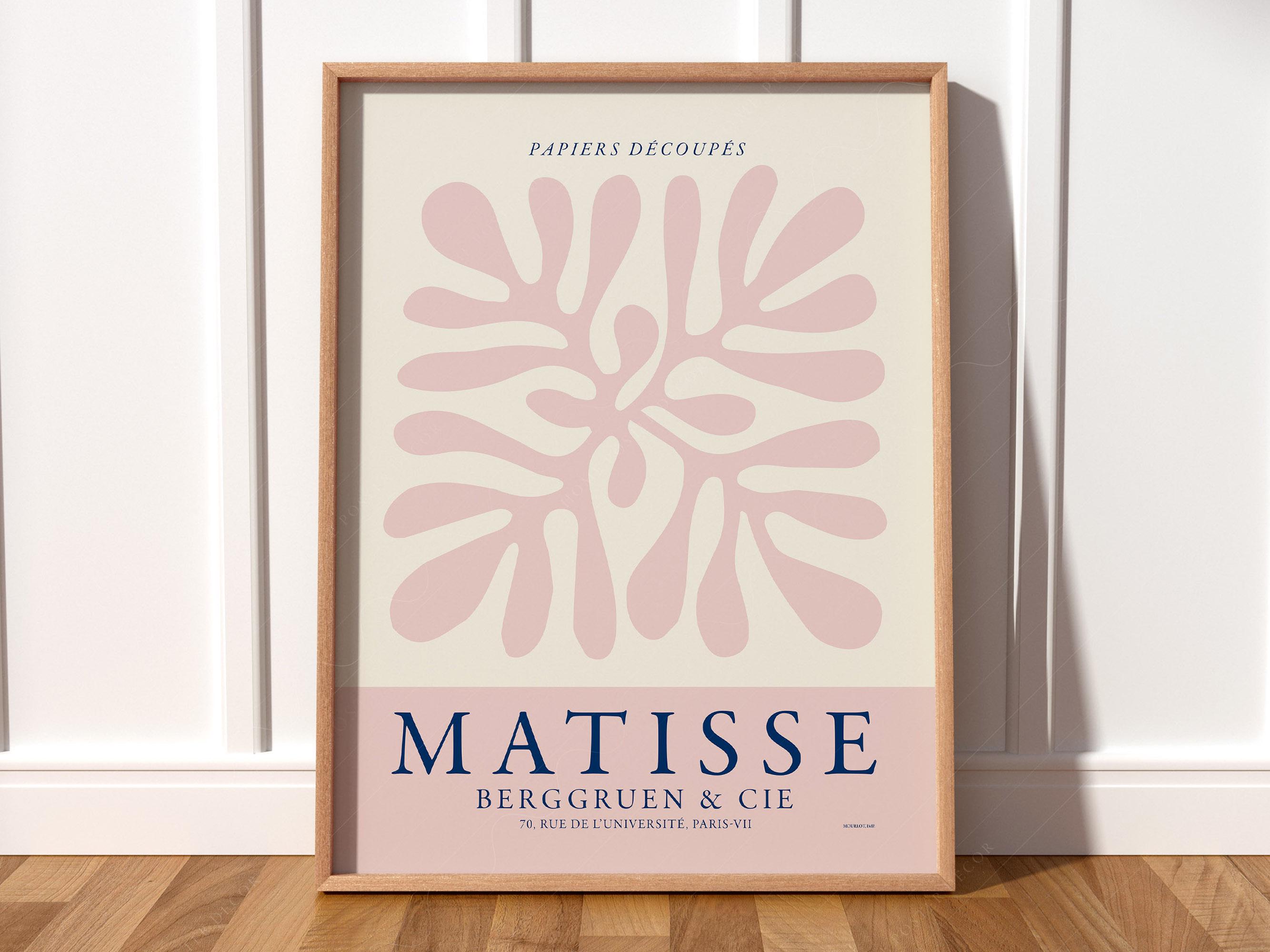 Henri Matisse Leaf Poster,  Exhibition Poster, Abstract Art, Mid Century Modern, Blush Pink Print, Gift for Her 6-13
