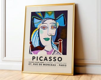 Pablo Picasso Print, Picasso Faces, Picasso Exhibition, Gift for