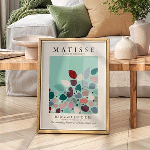 Henri Matisse Papiers Decoupes Exhibition Poster, Mint Green Minimalist Art 12 image 9