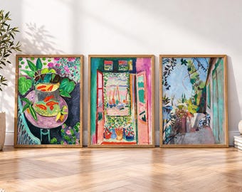 Matisse Famous Paintings Set of 3: Goldfish, Open Window, The Terrace 8
