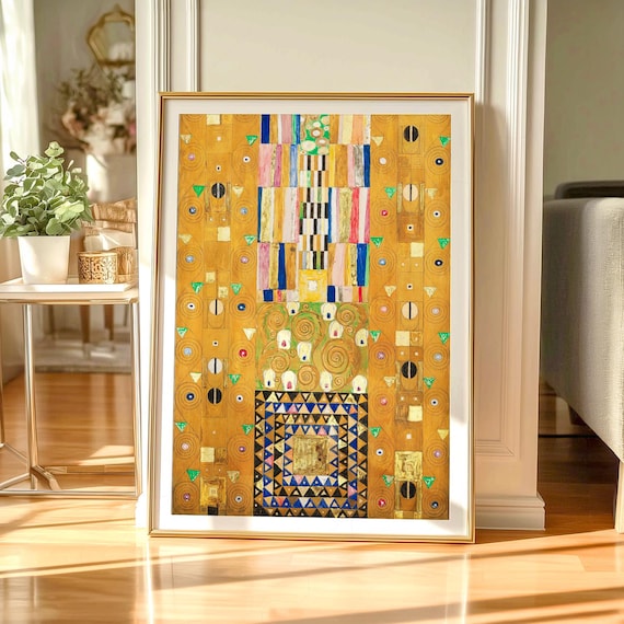Gustav Klimt, the Knight Artwork, Art Nouveau Geometric Wall Art 9