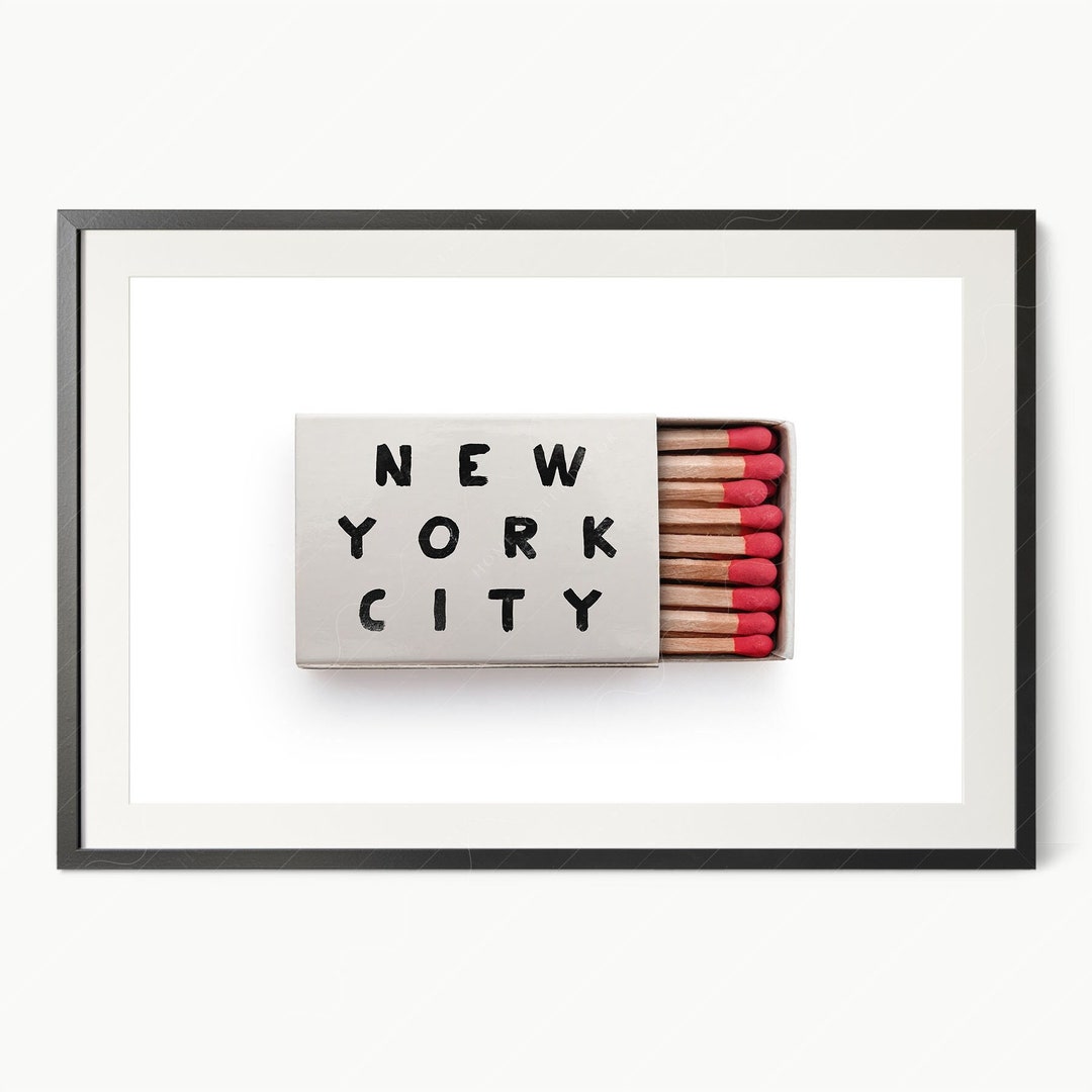 New York City Print Matchbox Poster Minimalist Poster Modern Wall Decor Cool Wall Art Black