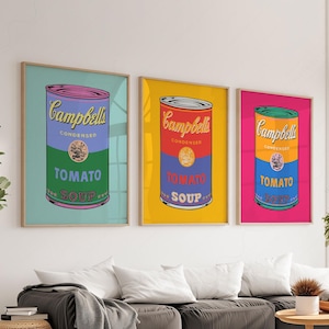 Andy Warhol Campbell Soup Cans Print Set, Retro Pop Art - Etsy