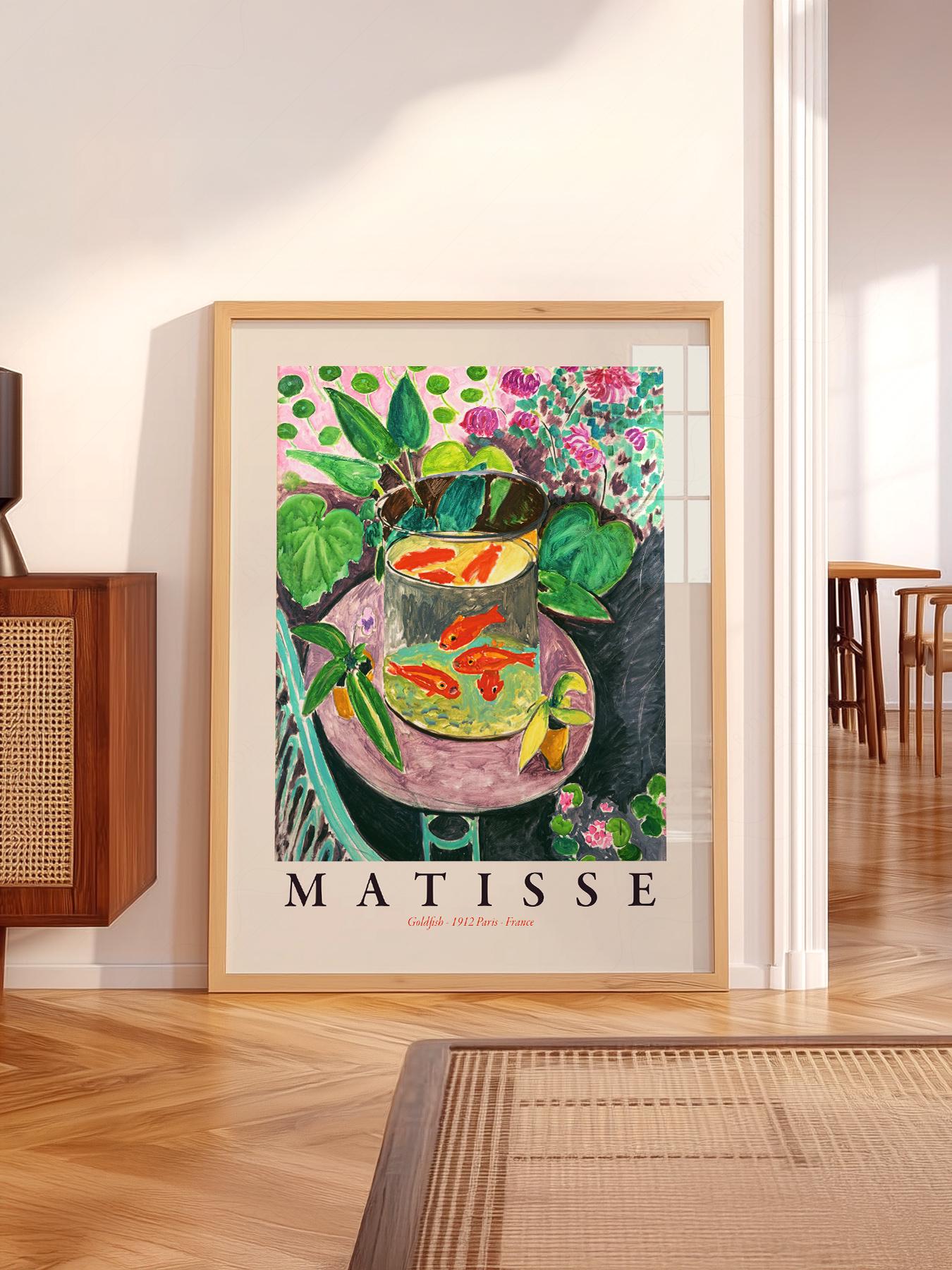 Henri Matisse Print, Goldfish Bowl, Mid Century Modern Floral Art