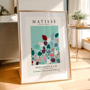 Henri Matisse Papiers Decoupes Exhibition Poster, Mint Green Minimalist Art 12 image 5