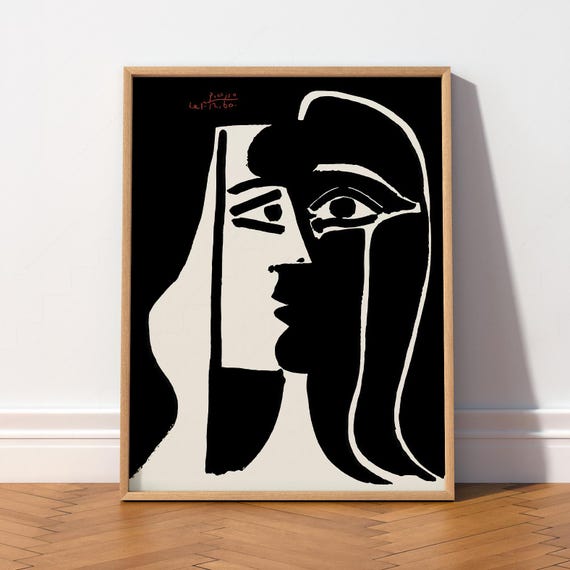 Pablo Picasso Print, Two Faces Line Art, Modern Minimal Decor - Etsy