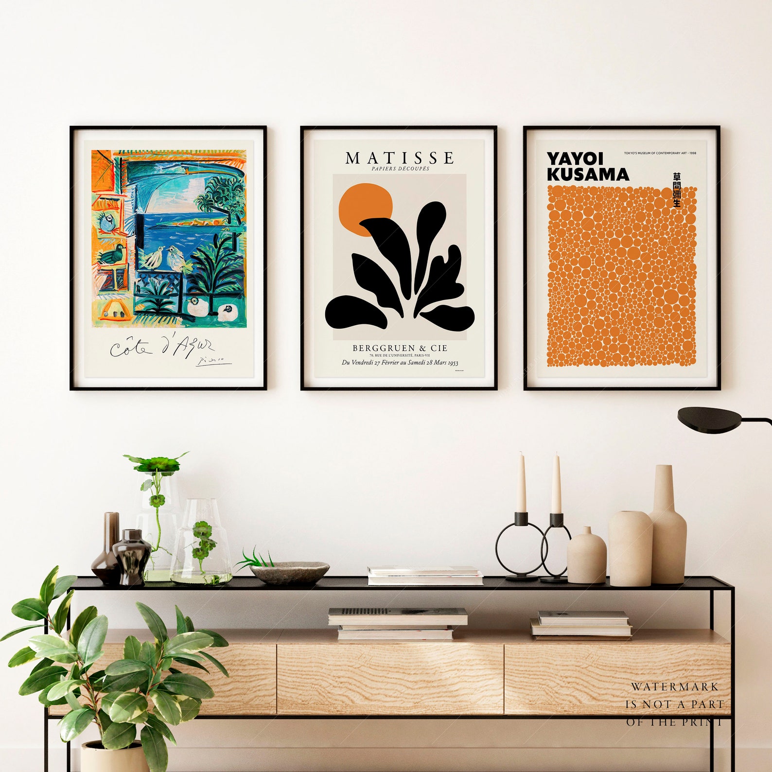 Burnt Orange Art Mid Century Modern Henri Matisse Picasso - Etsy