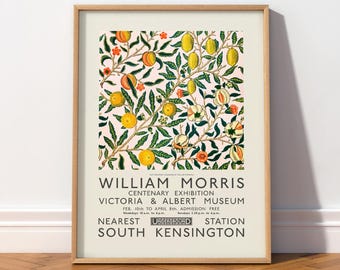 William Morris Citrus Print – Vintage Botanical Art Nouveau Poster 1