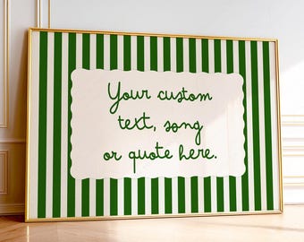 Customized Gift, Personalized Gift, Lyrics, Text, House Number Sign, Vintage Stripe Wall Art, Different Colors Available