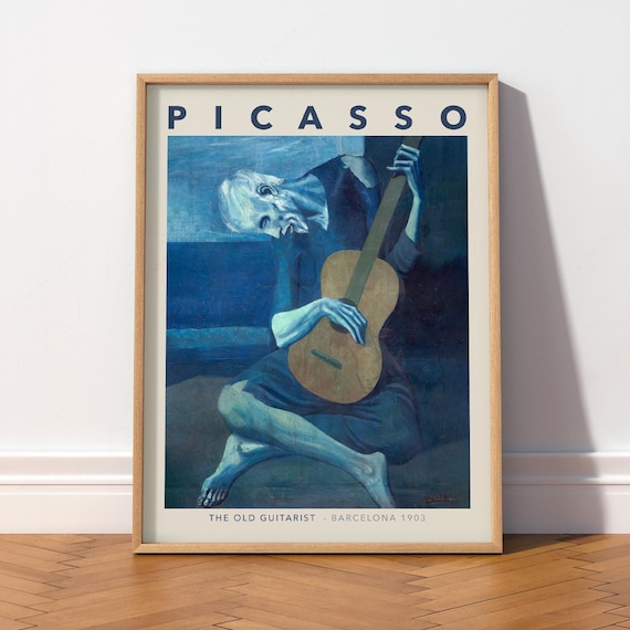 Picasso Print, the Old Guitarist, Cubism Art, Blue Period - Etsy