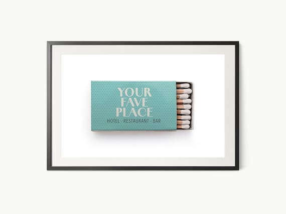 Custom Matchbox art Personalized gift Favourite restaurant Gift for couple Custom hotel Cool art Where we met Honeymoon hotel customized