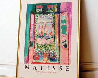 Henri Matisse The Open Window Art Print, Colorful Exhibition Poster