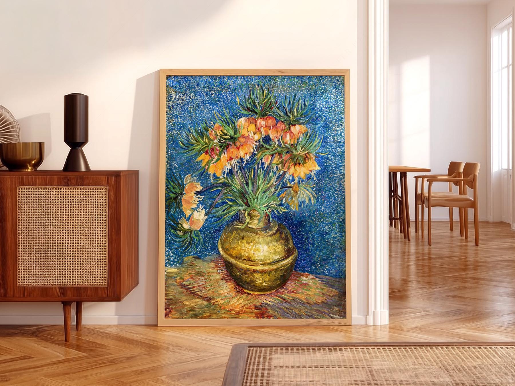 Van Gogh Flowers Print, Imperial Fritillaries in Copper Vase, Fine