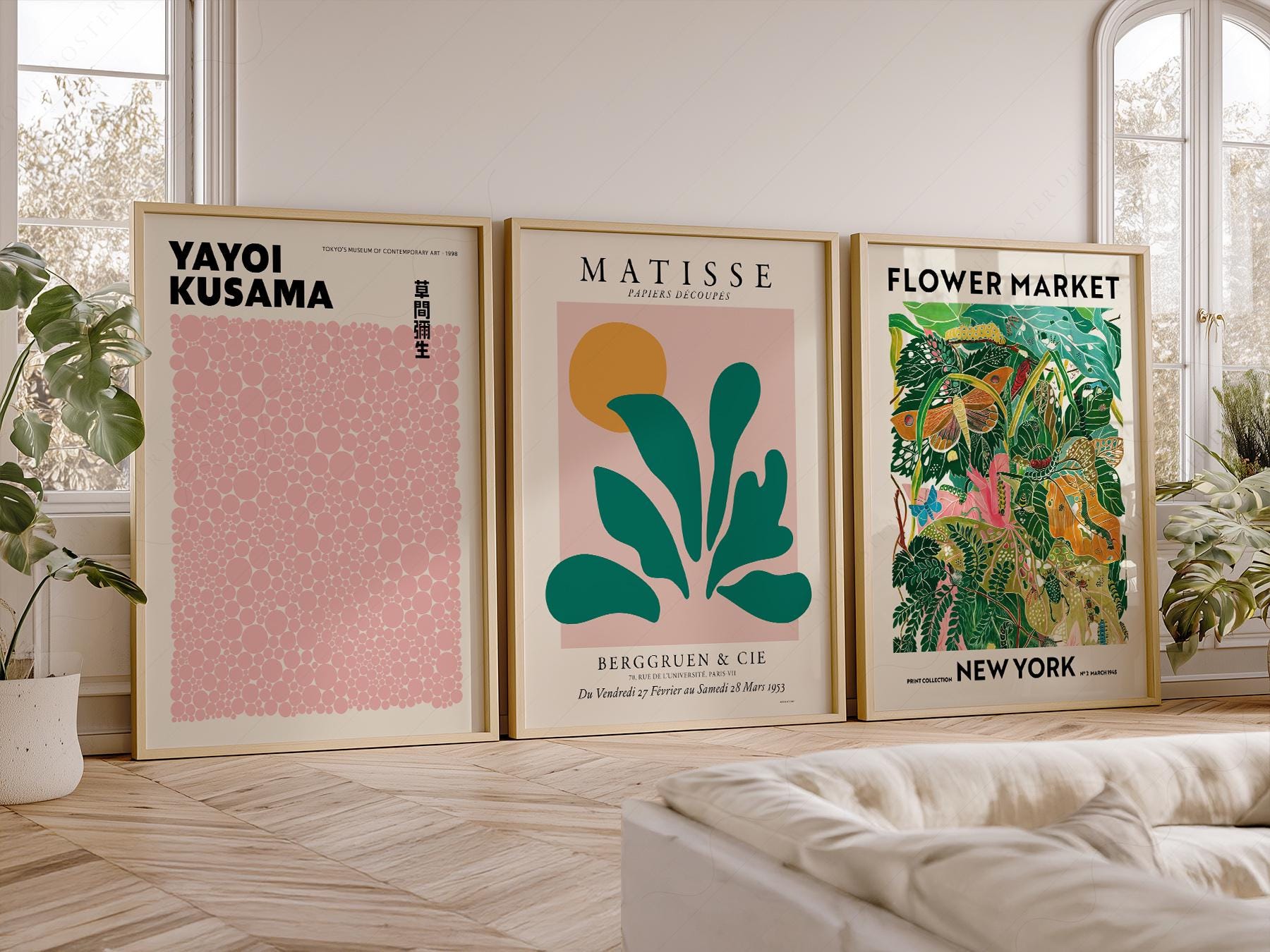 Pink Gallery Wall, Matisse Coral, Flower Market, New York Print