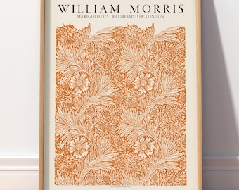 William Morris Marigold Print, Orange Flower Exhibition Poster 52-2