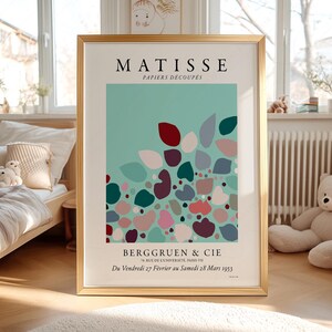 Henri Matisse Papiers Decoupes Exhibition Poster, Mint Green Minimalist Art 12 image 8