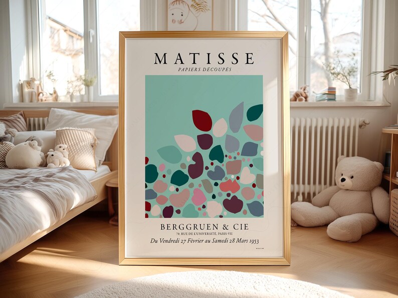 Henri Matisse Papiers Decoupes Exhibition Poster, Mint Green Minimalist Art 12 image 8