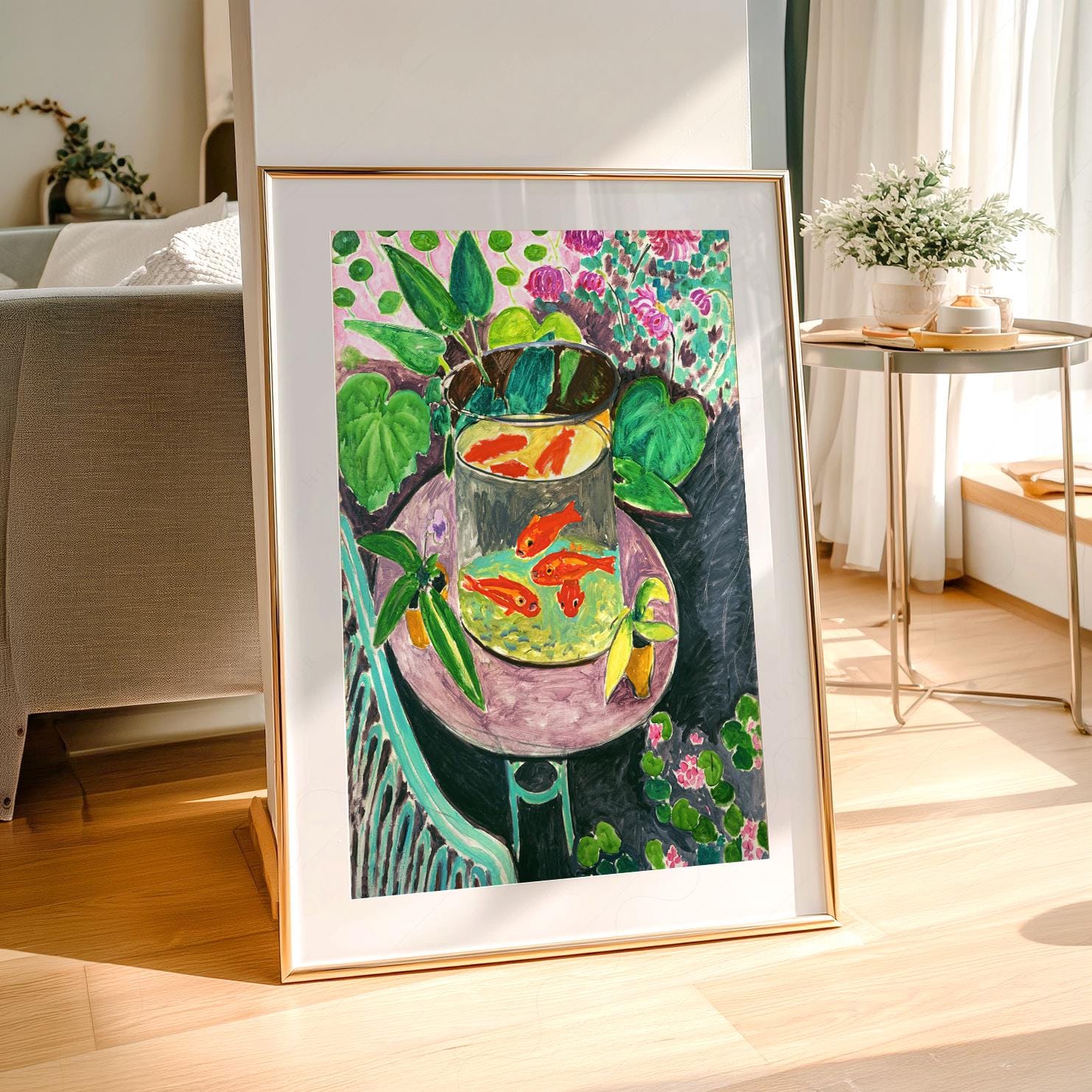Henri Matisse Goldfish Print, Mid Century Modern Nature Wall Art 6