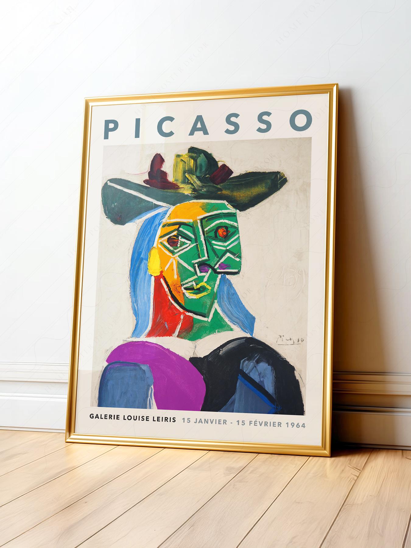 Picasso Dora Maar Print, Cubist Portrait Wall Art, Colorful Home