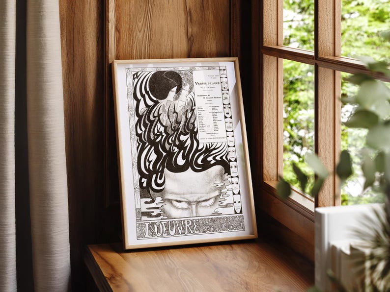 Jan Toorop Louvre Poster, Abstract Black White Art Print image 9