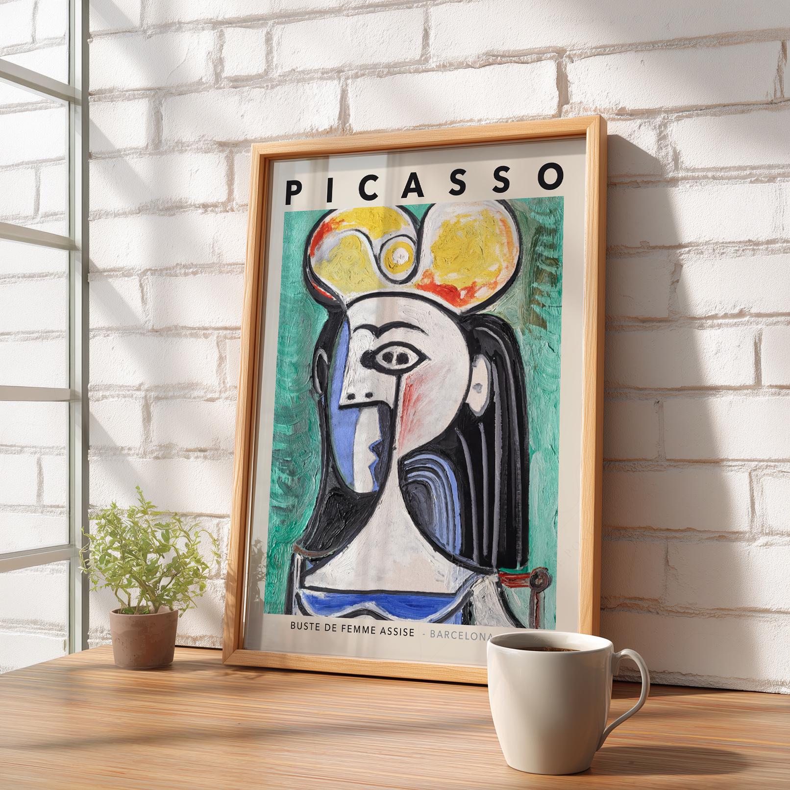 Picasso Wall Art, Buste De Femme Assise Print, Abstract Cubism