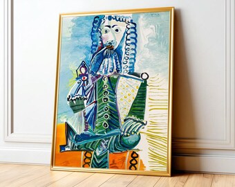 Picasso Mousquetaire a la Pipe Print, Mid Century Modern Art 19