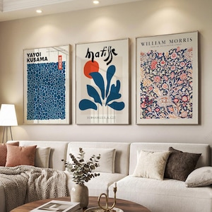 Matisse, Kusama, Morris Print Set | Blue Gallery Wall Art 23 image 2