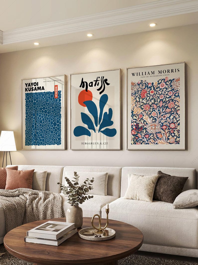 Matisse, Kusama, Morris Print Set | Blue Gallery Wall Art 23 image 2