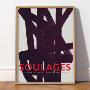Soulages Print, Soulages Exhibition Poster, Pierre Soulages, Black White Wall Art, Minimalist Print, Modern Poster, Large Wall Art
