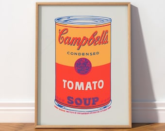 Andy Warhol Campbells Soup Can Print, Pop Art Poster, Kitchen Wall Art